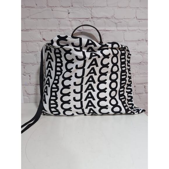 Marc Jacobs Black Gray Canvas Medium The Tote Bag with Dust Bag - Picture 2 of 16